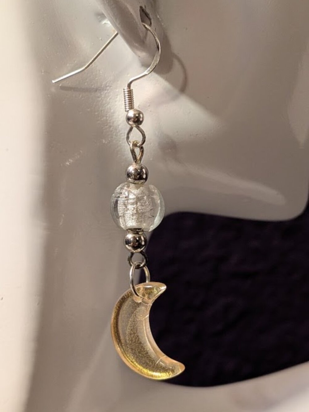 BOGO ❤️ Pearlescent White Moon Earrings